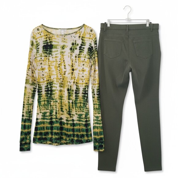 V Cristinia Top XL & Olive Green Leggings Large - Picture 7 of 9